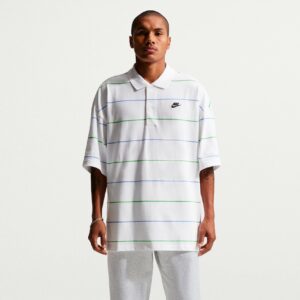 Nike Sportswear Club Oversized Striped Polo Shirt