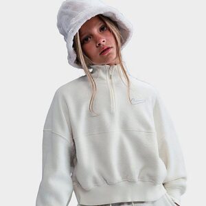 Girls’ Big Kids’ Nike Sportswear Long-Sleeve Fleece Quarter-Zip Top