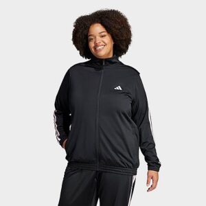 adidas Sportswear Essentials 3-Stripes Tricot Full-Zip Track Top (Plus Size)