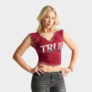 True Religion Crystal Ribbed Notched Baby T-Shirt