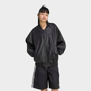 adidas Originals Pleather Superstar Oversized Full-Zip Track Top