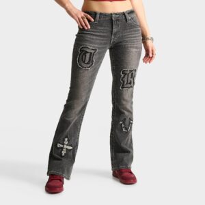 True Religion Becca Appliqué Mid-Rise Bootcut Jeans