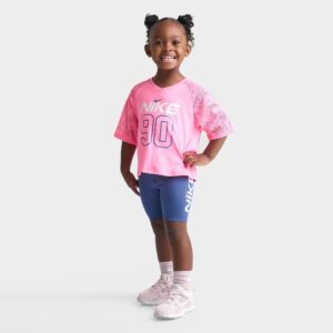 Girls’ Toddler Nike Dri-FIT Easy Breezy Boxy Jersey and Bike Shorts Set