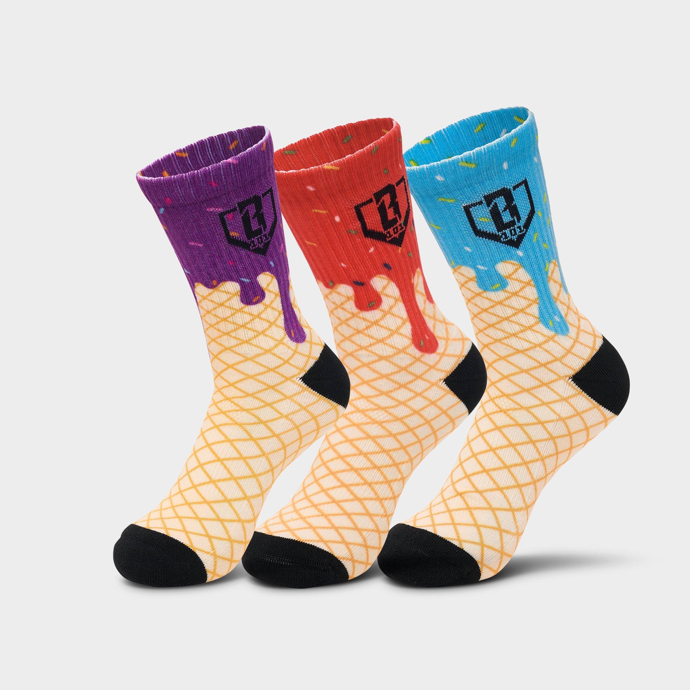 Baseball Lifestyle 101 Cotton Candy Performance Crew Socks (3-Pack) - Image 3