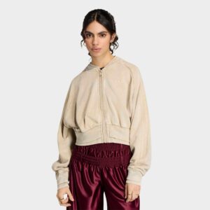 adidas Originals Superstar Double Layered Cropped Full-Zip Track Top