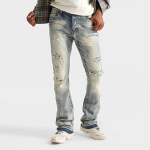 Smoke Rise Lazy Stacked Flare Denim Jeans