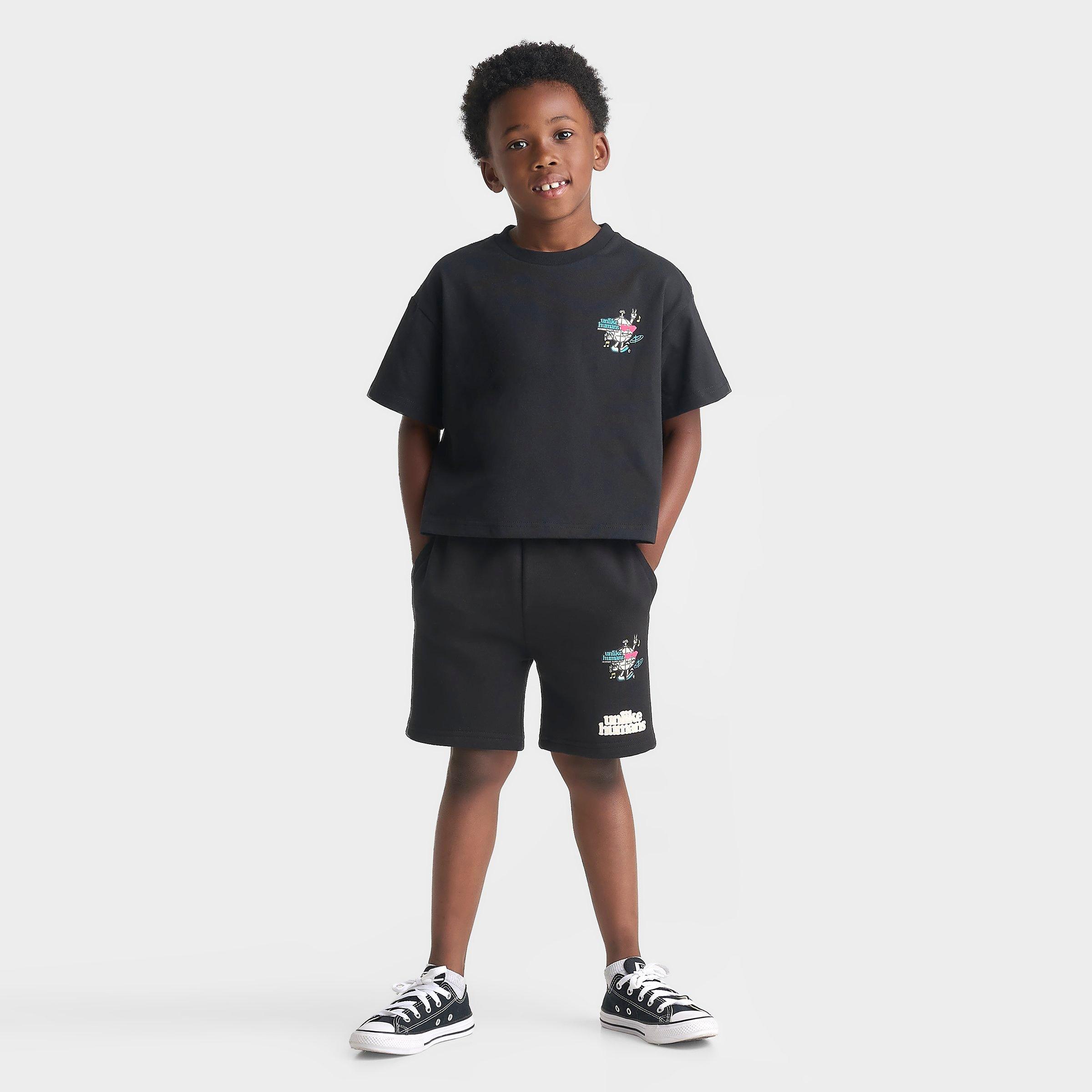 Little Kids’ Unlike Humans Summer Party T-Shirt and Shorts Set