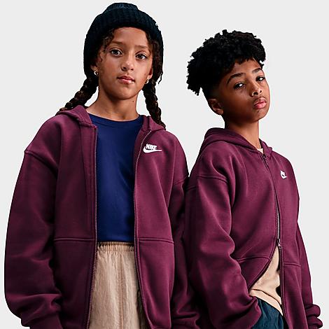 Big Kids’ Nike Sportswear Club Fleece Oversized Full-Zip Hoodie