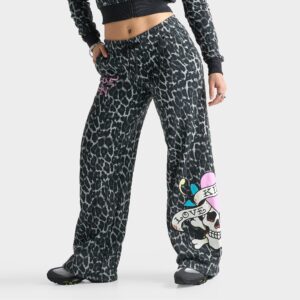 Ed Hardy “Love Kills Slowly” Bootcut Fleece Jogger Pants