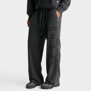 True Religion Logo Appliqué Big T Baggy Sweatpants