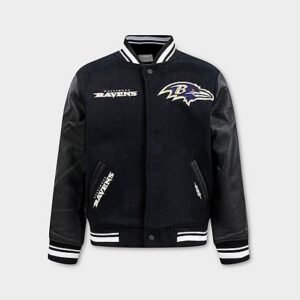 Big Kids’ Pro Standard Baltimore Ravens NFL Retro Classic Rib Wool Varsity Jacket
