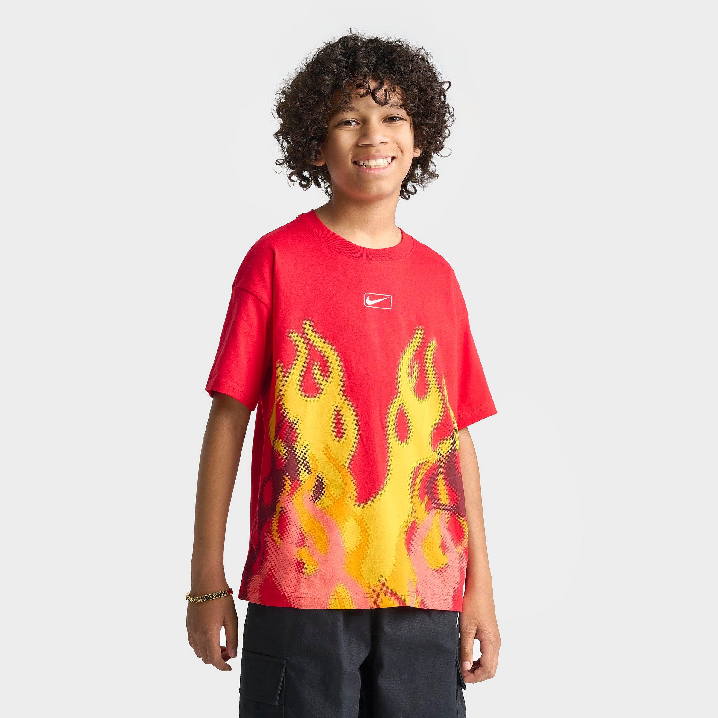 Boys’ Big Kids’ Nike Sportswear M90 Flame T-Shirt