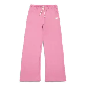 Brush Back Small Logo Wide Leg Pant