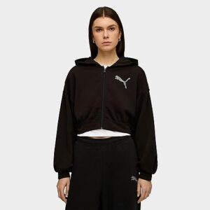 Puma Essentials Graphics Bedazzled Cropped Full-Zip Hoodie