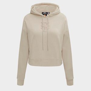 Pro Standard New York Mets MLB Neutral Fleece Cropped Pullover Hoodie