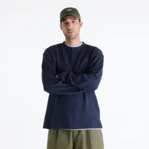Numeric Waffle Knit Long Sleeve Henley
