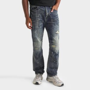 Smoke Rise Distressed Straight Leg Denim Jeans