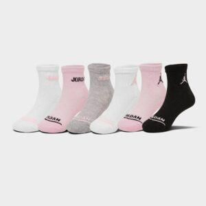 Girls’ Big Kids’ Jordan Cushioned Ankle Socks (6-Pack)