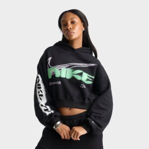 Nike Studio Fleece Medium-Weight Oversized Cropped Pullover Hoodie