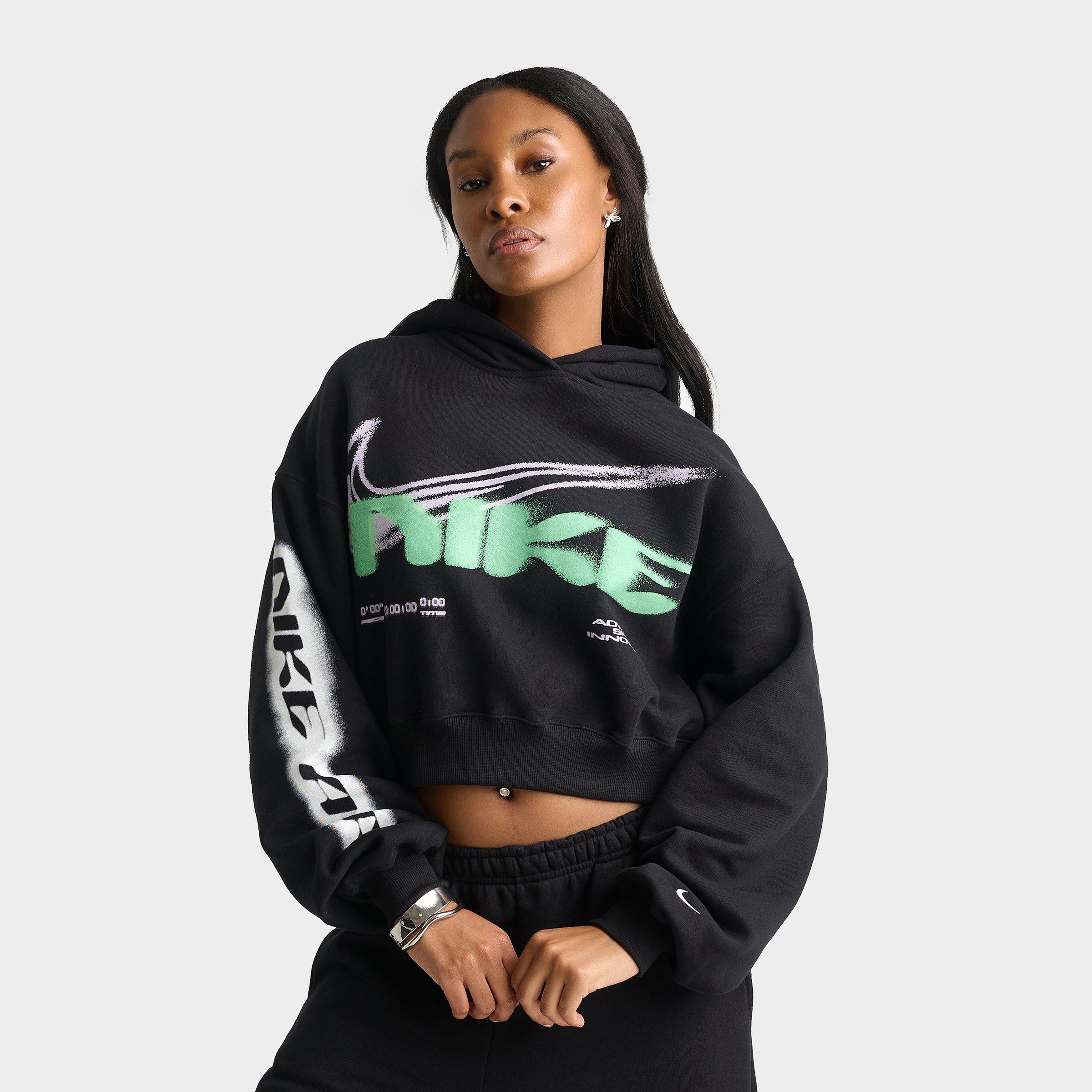 Nike Studio Fleece Medium-Weight Oversized Cropped Pullover Hoodie