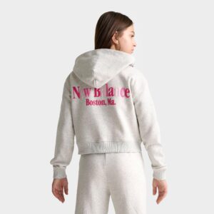 Girls’ Big Kids’ New Balance Tricolor Cropped Full-Zip Hoodie