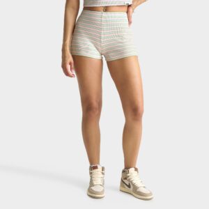 Unlike Humans Ribbed Striped Mini Shorts