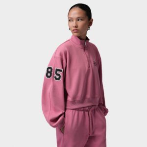 Jordan Brooklyn Fleece Cropped Quarter-Zip Top