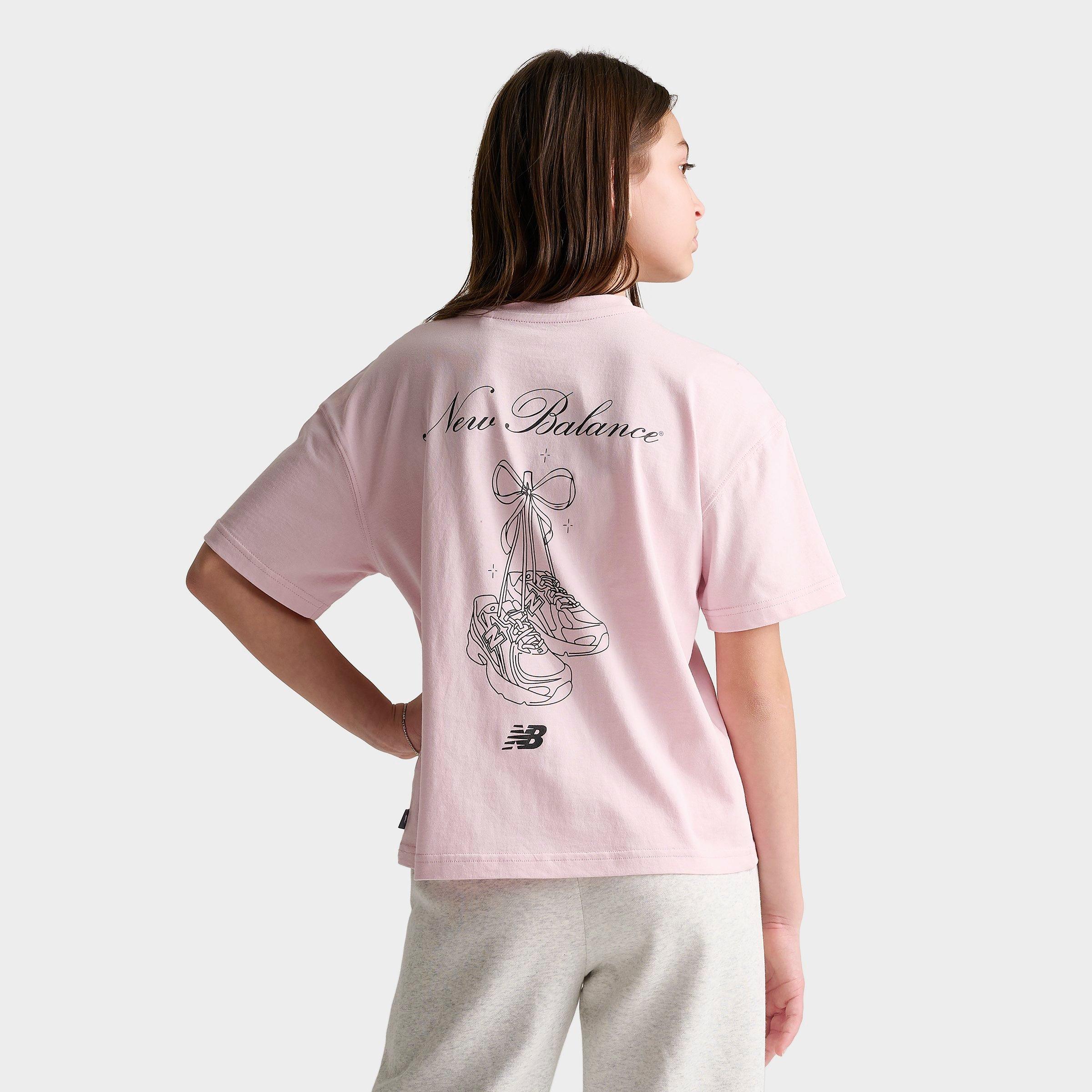 Girls’ Big Kids’ New Balance Bow Shoelace Graphic Boyfriend T-Shirt