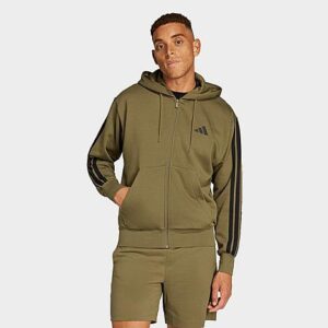 adidas Essentials 3-Stripes Fleece Full-Zip Hoodie