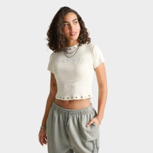 Hoodrich Baya Eyelet Fitted Cropped T-Shirt