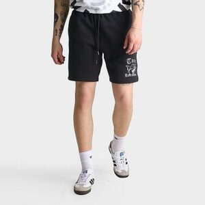 True Religion Buddha Old English Logo Fleece Shorts
