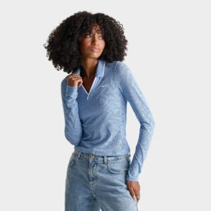 Nike Sportswear Chill Knit Tight Mod-Cropped Long-Sleeve Lace Top