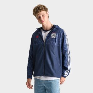 adidas Originals Jacquard Print Soccer Lifestyle Full-Zip Windbreaker Jacket