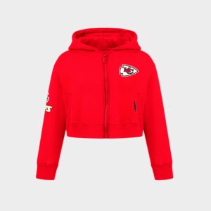 Girls’ Big Kids’ Pro Standard Kansas City Chiefs NFL Cropped Full-Zip Sweatshirt