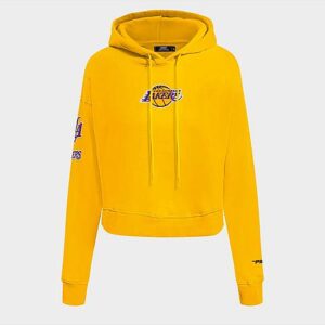 Pro Standard Los Angeles Lakers NBA Classic Fleece Cropped Pullover Hoodie