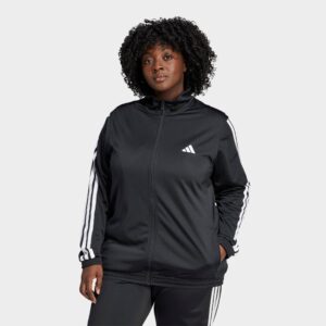 adidas Sportswear Essentials 3-Stripes Tricot Full-Zip Track Top (Plus SIze)