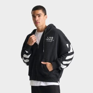 L/AB c/o Off-White Core Diagonal Fleece Full-Zip Hoodie