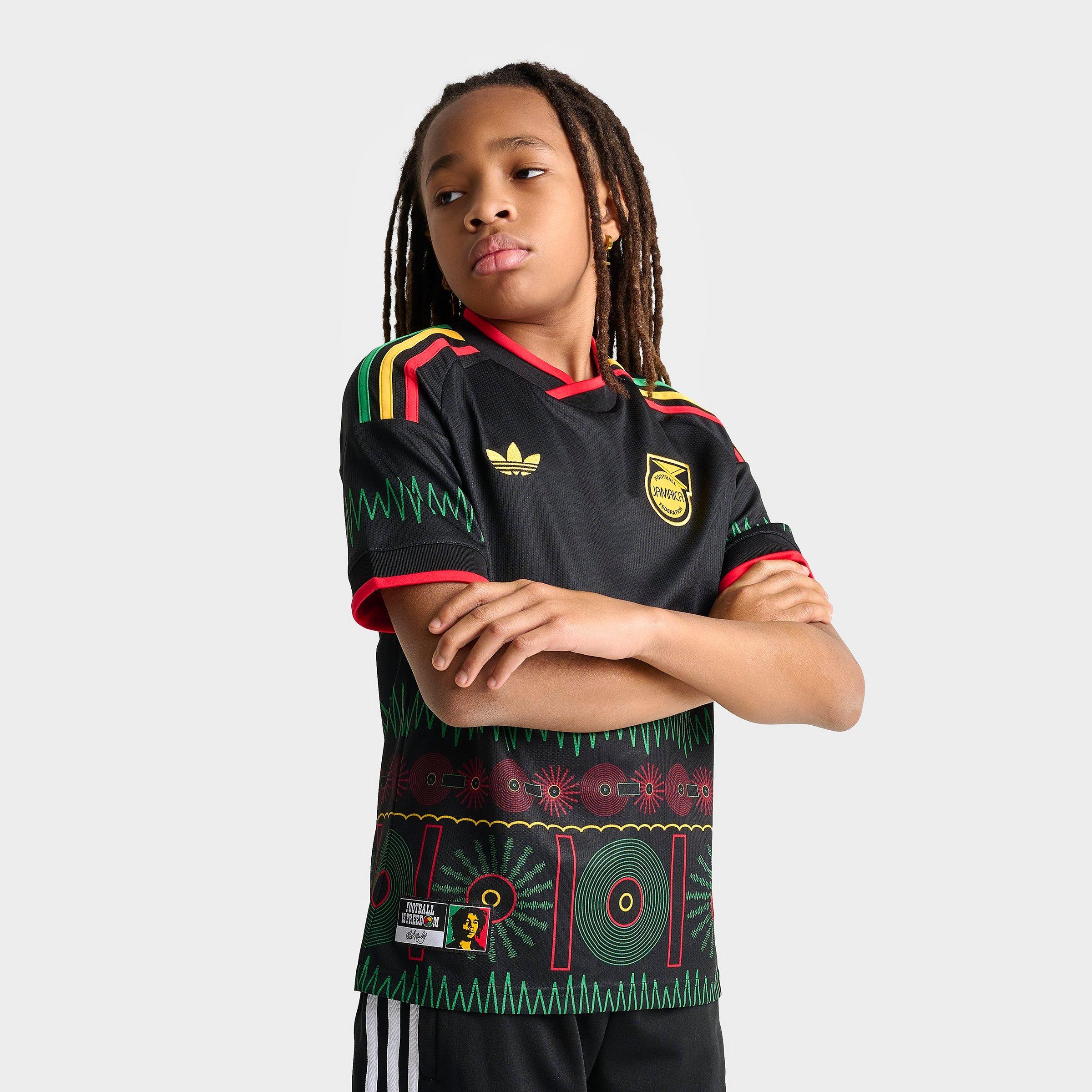 Big Kids’ adidas x Bob Marley Jamaica 26 Away Replica Soccer Jersey