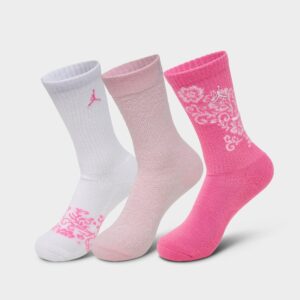 Girls’ Big Kids’ Jordan Floral Crew Socks (3-Pack)