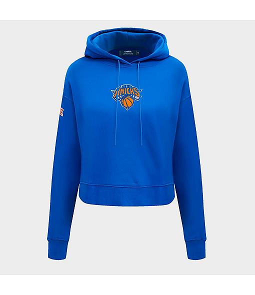 Pro Standard New York Knicks NBA Classic Fleece Cropped Pullover Hoodie