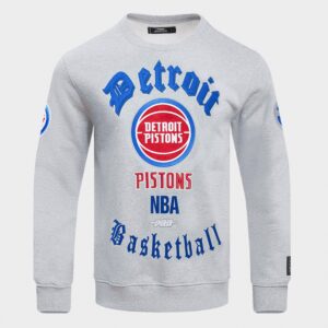 Pro Standard Detroit Pistons NBA Old English Fleece Crewneck Sweatshirt