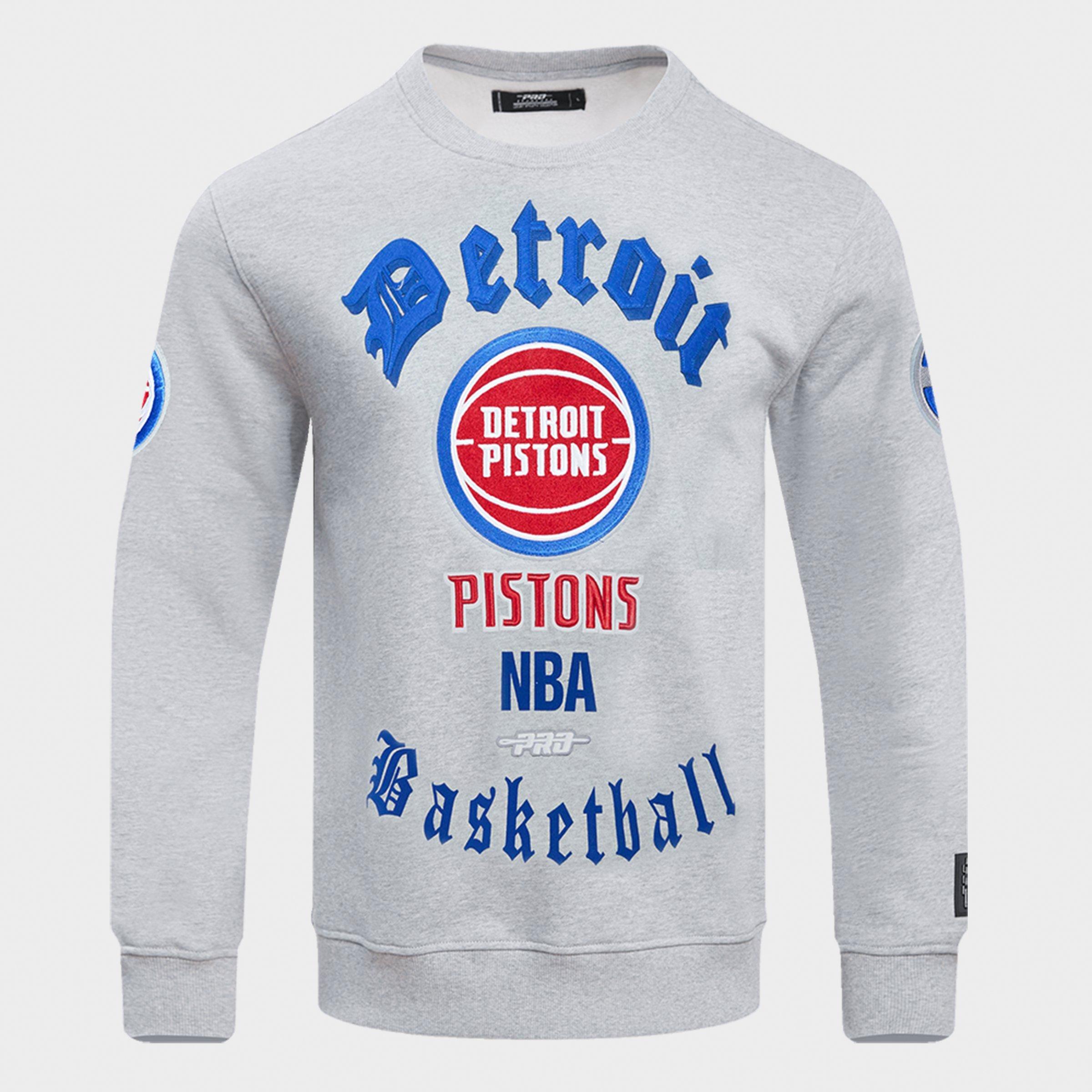 Pro Standard Detroit Pistons NBA Old English Fleece Crewneck Sweatshirt