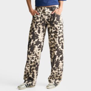 Unlike Humans Low Rise Cow Print Denim Jeans
