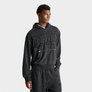 True Religion Logo Appliqué Big T Boxy Hoodie